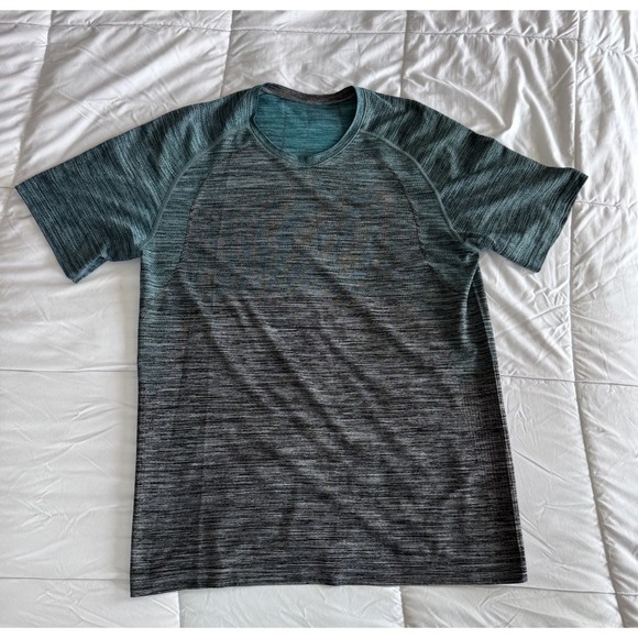 Lululemon Men's Swiftly Tech Crewneck Short Sleeve Tee Size Large Green Gray EUC - Picture 1 of 8